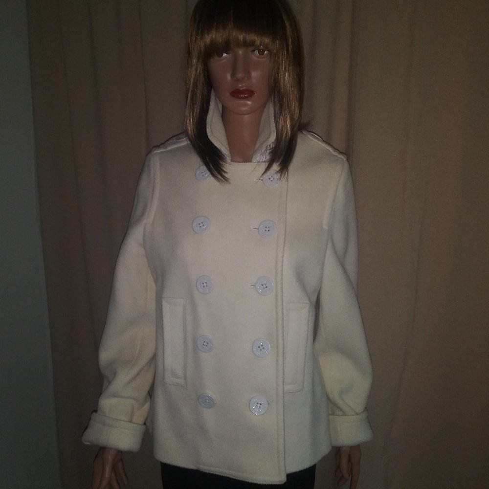 Ralph Lauren Double-breasted White/Ivory Jacket, Size  L